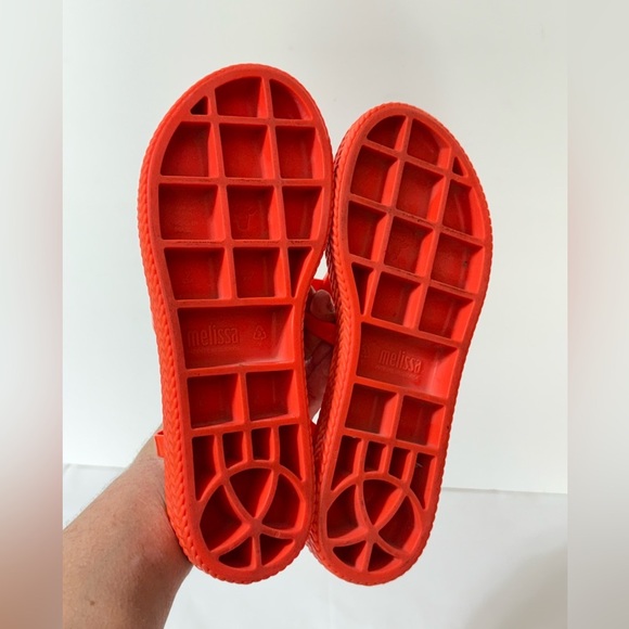 MELISSA + SALINAS  Vibrant orange PVC gladiator sandals size 9 - Picture 7 of 9